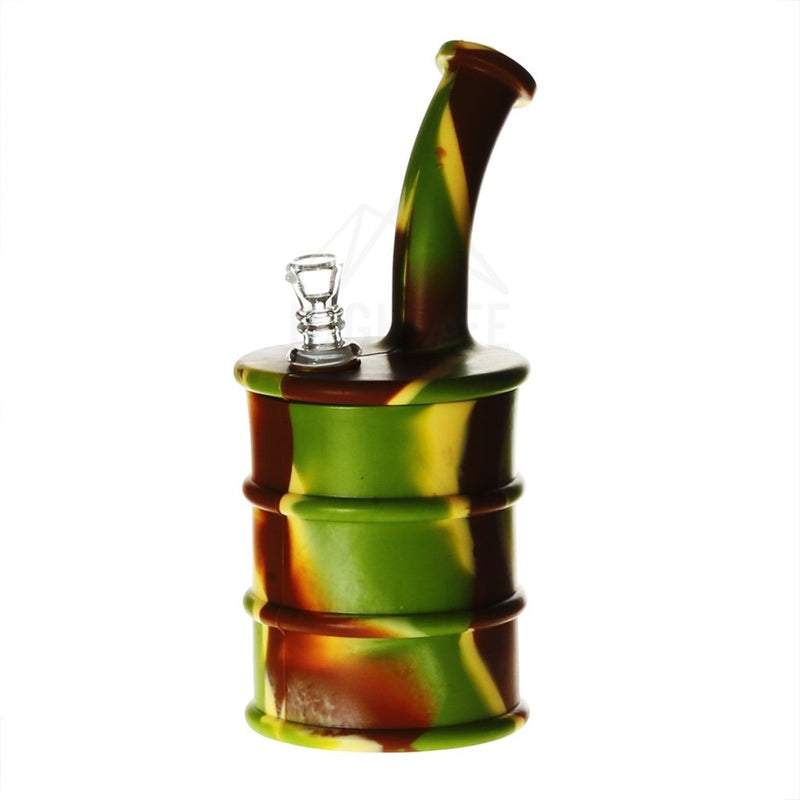 Silicone 9 Bent Neck Large Oil Drum Bubbler Camo