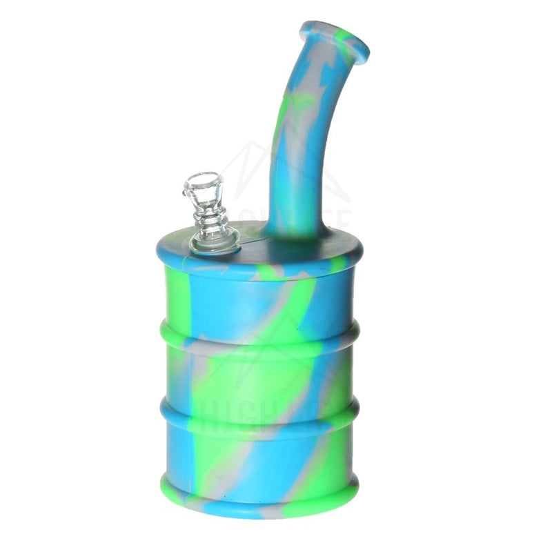 Silicone 9 Bent Neck Large Oil Drum Bubbler Multi