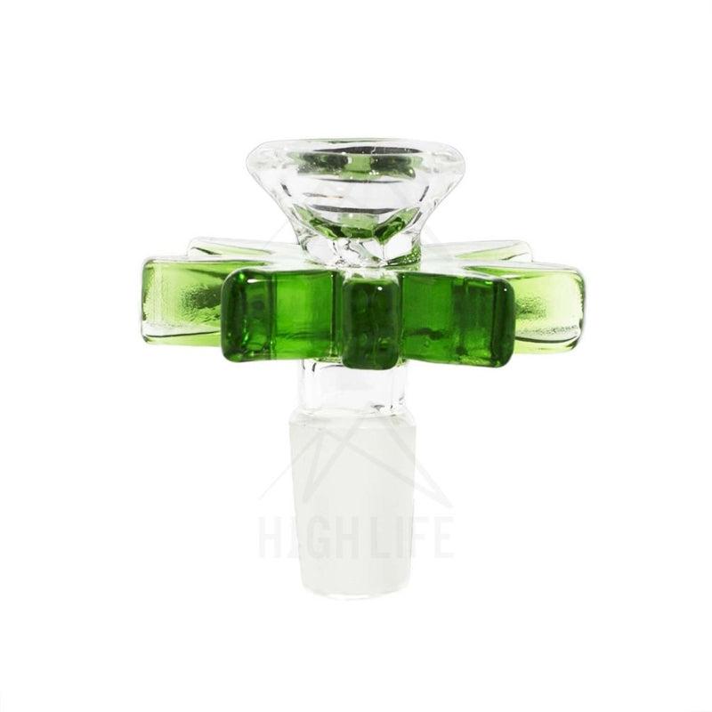 Slide G/g Bowl 14Mm Male - Marijuana Leaf