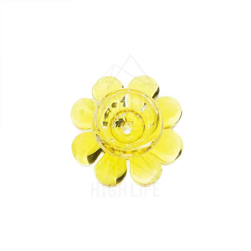 Slide G/g Bowl 14Mm Male - Yellow Flower