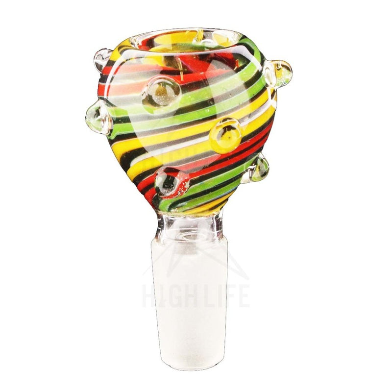 Slide G/g Bowl Multi-Colored Striated 14Mm Male