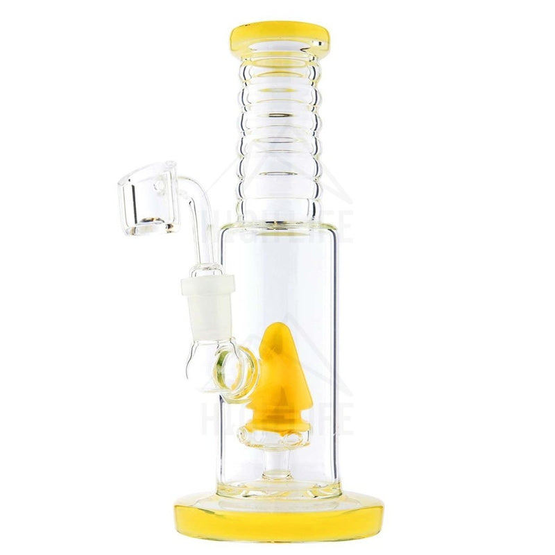 Waterpipe 8 G/g Cone Perculator Rig With Banger Yellow