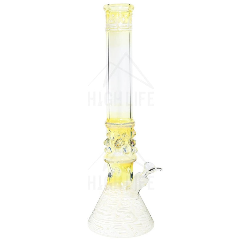 Glass Bong 17" 50mm Marbles Beaker Female 19mm White Trim